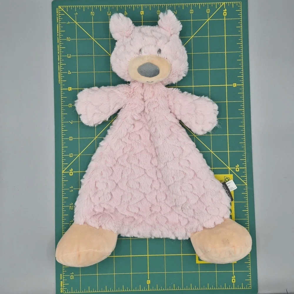 Demdaco‎ Pink Furry Bear Lovey Full Body Security Blanket Thumbie Rattles